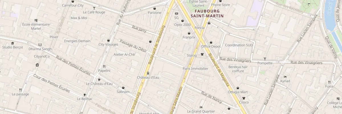 Plan du 91 Rue du Faubourg Saint-Martin à Paris 10e Arrondissement