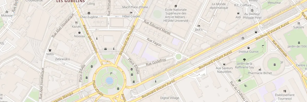Plan du 5 Rue Fagon à Paris 13e Arrondissement