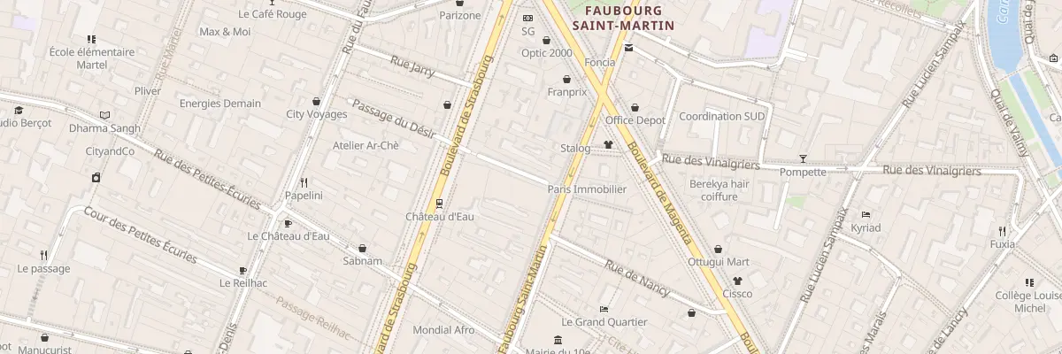 Plan du 89 Rue du Faubourg Saint-Martin à Paris 10e Arrondissement