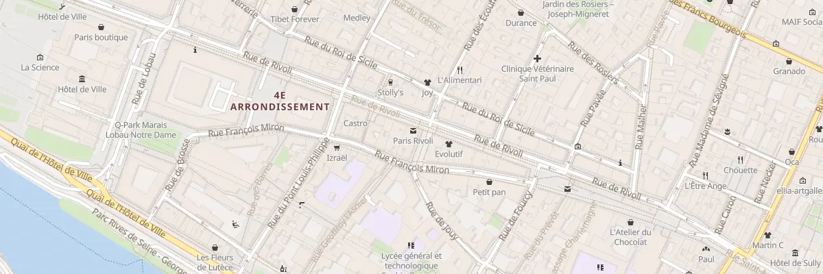 Plan du 15 Rue de Rivoli à Paris 4e Arrondissement