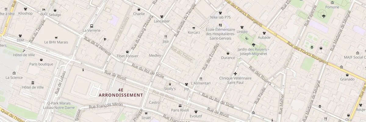 Plan du 7 Rue du Trésor à Paris 4e Arrondissement