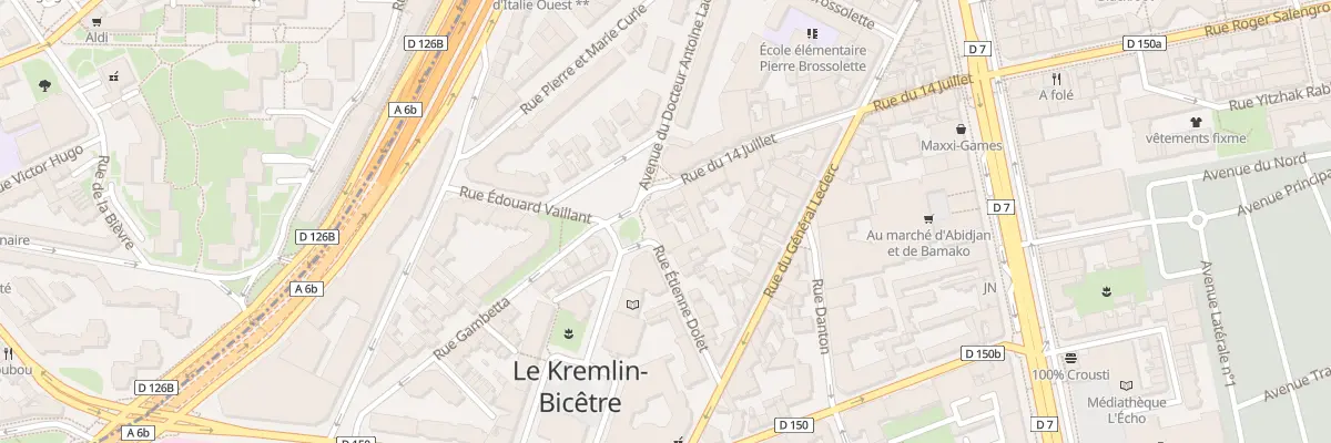 Plan du 1 Rue Etienne Dolet au Kremlin-Bicêtre