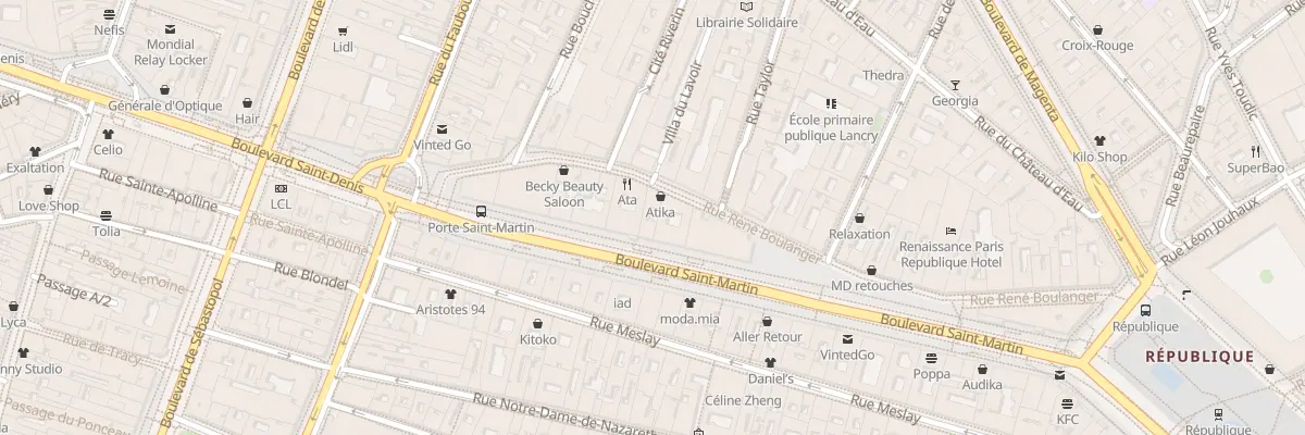 Plan du 6 Bd Saint-Martin à Paris 10e Arrondissement