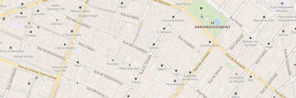 Plan du 129 Rue du Temple à Paris 3e Arrondissement