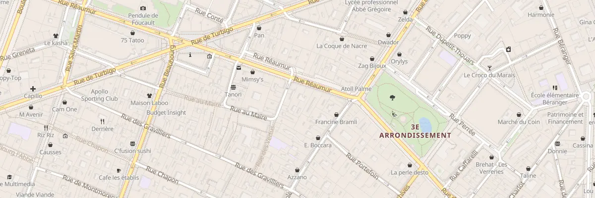 Plan du 11 Rue Réaumur à Paris 3e Arrondissement