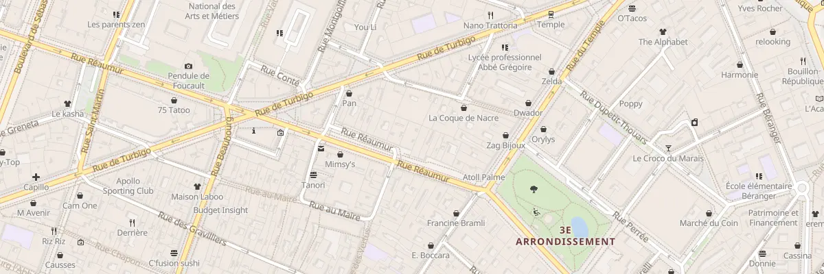 Plan du 22 Rue Réaumur à Paris 3e Arrondissement