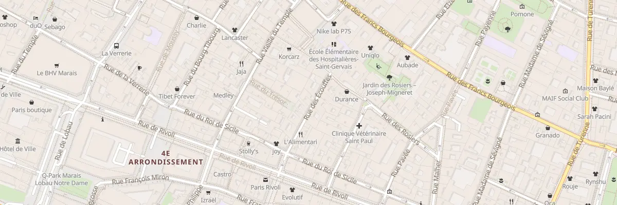 Plan du 19 Rue des Écouffes à Paris 4e Arrondissement