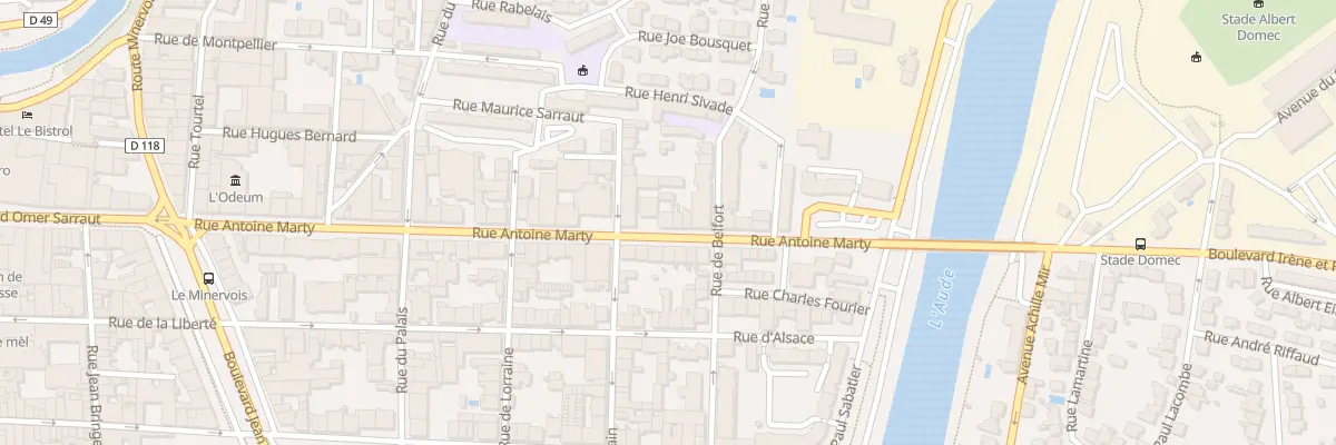 Plan du 20 Rue Antoine Marty à Carcassonne