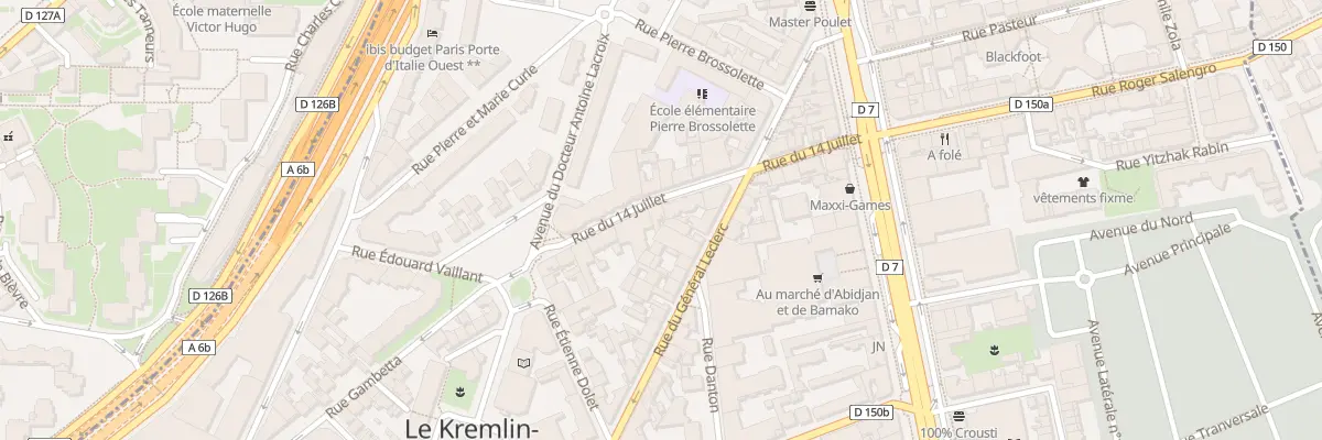 Plan du 15 Rue Quatorze Juillet au Kremlin-Bicêtre