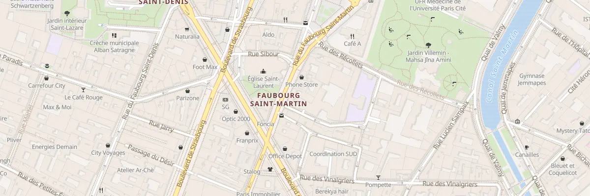 Plan du 128 Rue du Faubourg Saint-Martin à Paris 10e Arrondissement