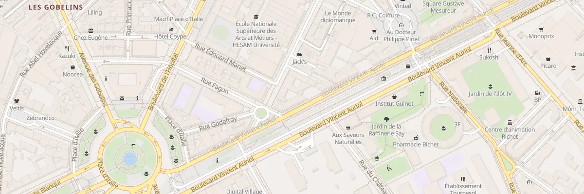 Plan du 158 Bd Vincent Auriol à Paris 13e Arrondissement