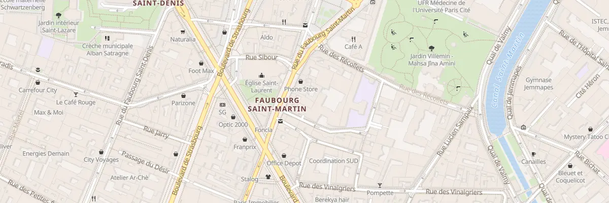 Plan du 130 Rue du Faubourg Saint-Martin à Paris 10e Arrondissement