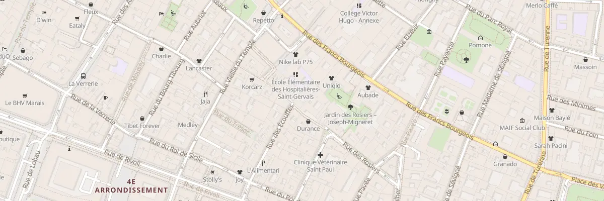 Plan du 32 Rue des Rosiers à Paris 4e Arrondissement