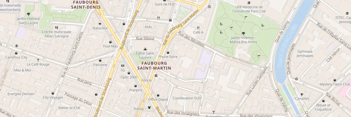 Plan du 134 Rue du Faubourg Saint-Martin à Paris 10e Arrondissement