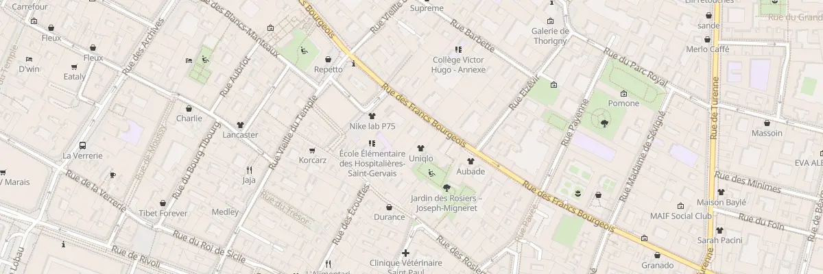 Plan du 41 Rue des Francs Bourgeois à Paris 4e Arrondissement