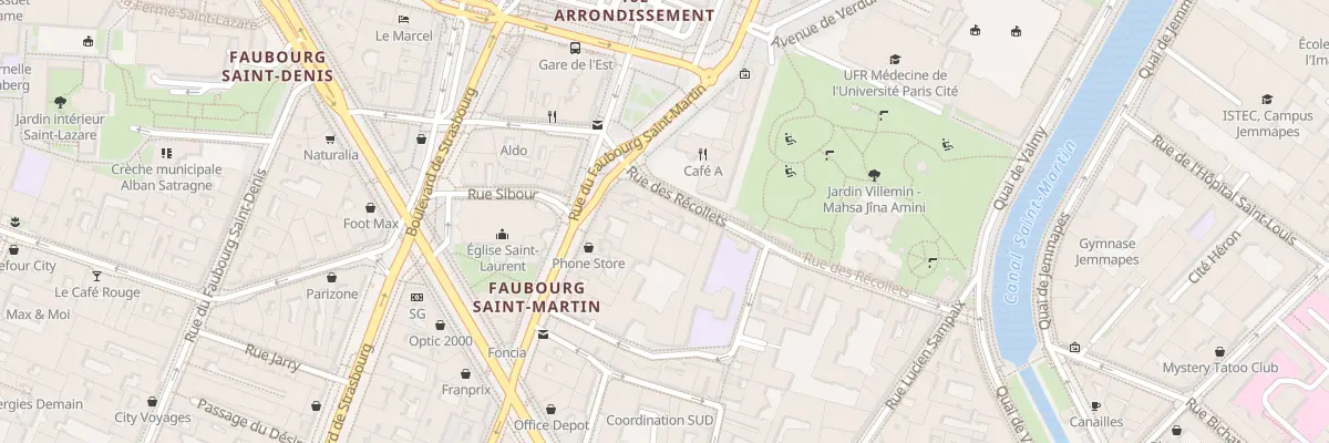 Plan du 142 Rue du Faubourg Saint-Martin à Paris 10e Arrondissement