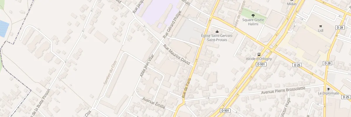 Plan du 7 Rue Maurice David à Saint-Denis