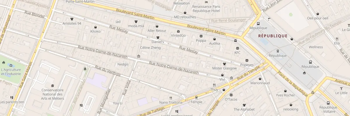 Plan du 26 Rue Notre-Dame de Nazareth à Paris 3e Arrondissement