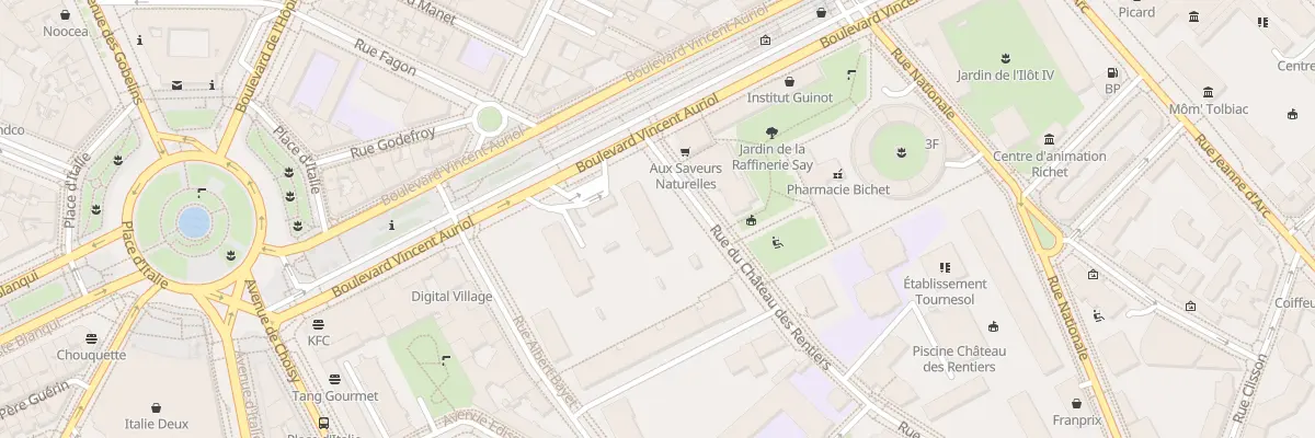 Plan du 185 Bd Vincent Auriol à Paris 13e Arrondissement
