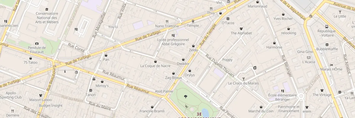 Plan du 185 Rue du Temple à Paris 3e Arrondissement