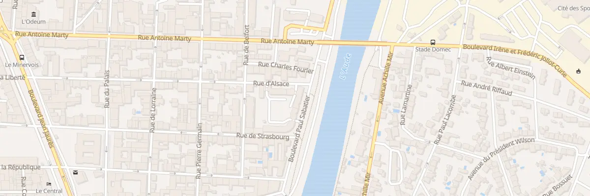 Plan du 1 Rue d’Alsace à Carcassonne