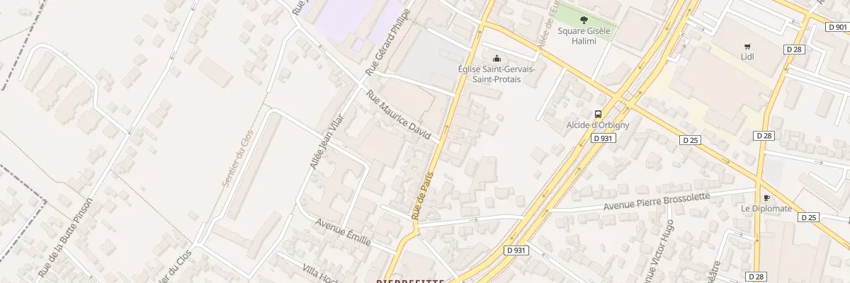 Plan du 1 Rue Maurice David à Saint-Denis