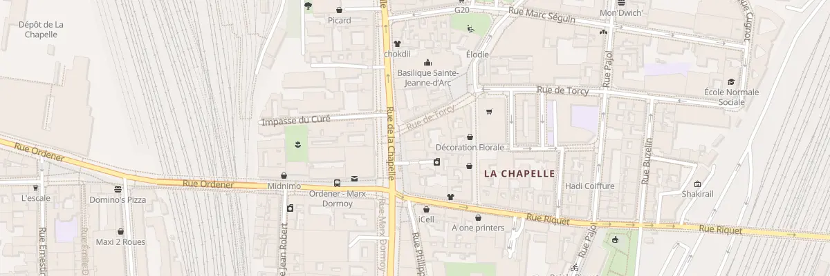 Plan du 10 Rue de la Chapelle à Paris 18e Arrondissement