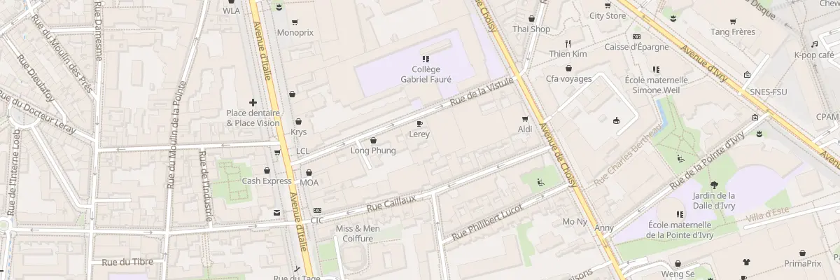 Plan du 15 Rue de la Vistule à Paris 13e Arrondissement