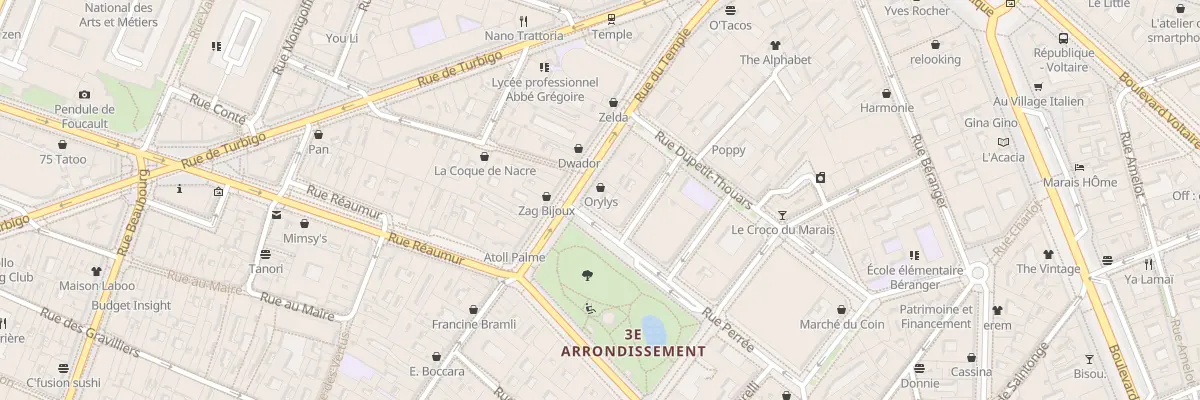 Plan du 158B Rue du Temple à Paris 3e Arrondissement