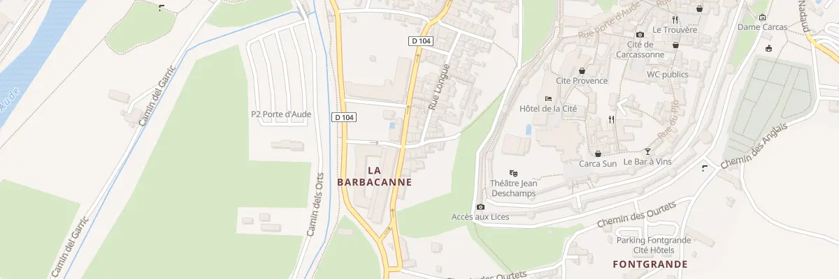 Plan du 1 Rue Longue à Carcassonne