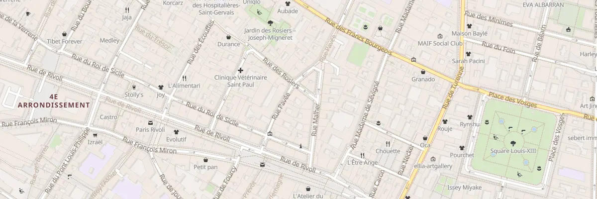 Plan du 16 Rue Pavée à Paris 4e Arrondissement