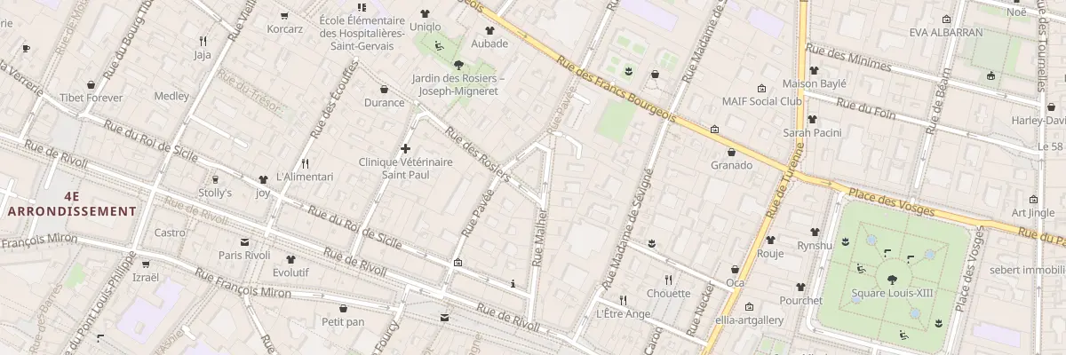 Plan du 13 Rue Malher à Paris 4e Arrondissement