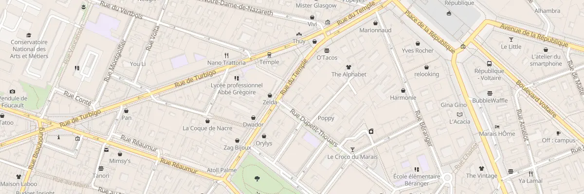 Plan du 160B Rue du Temple à Paris 3e Arrondissement