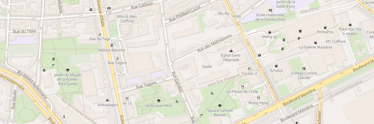 Plan du 27 Rue des Malmaisons à Paris 13e Arrondissement
