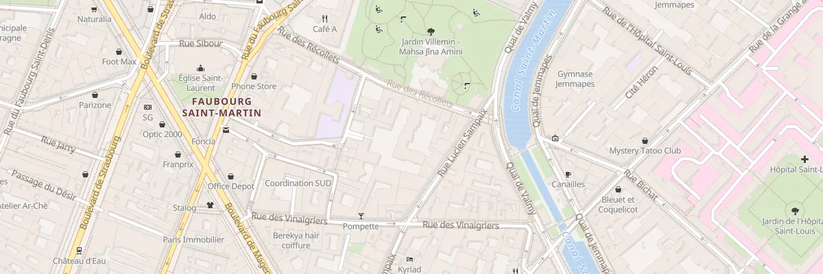Plan du 11 Rue des Récollets à Paris 10e Arrondissement