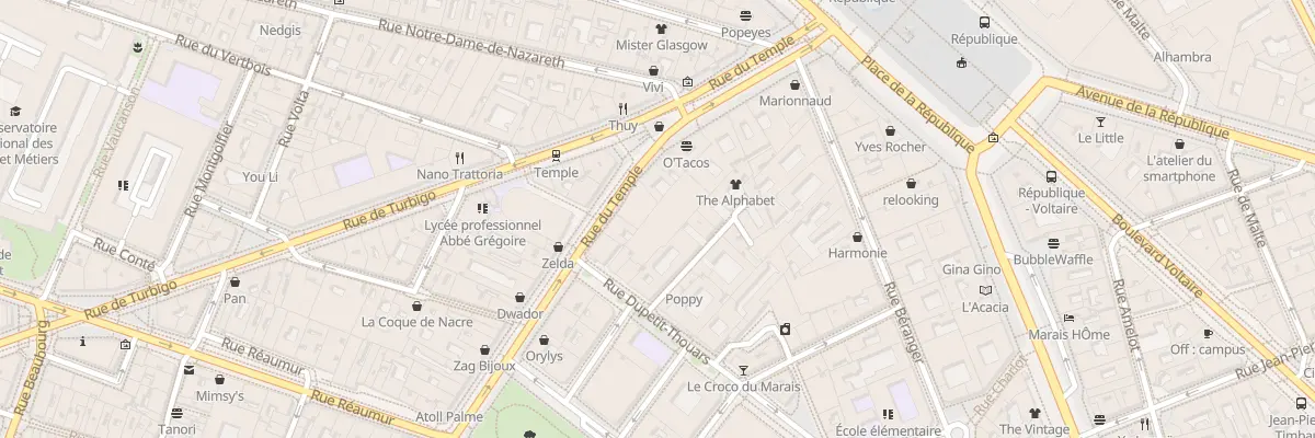 Plan du 170 Rue du Temple à Paris 3e Arrondissement
