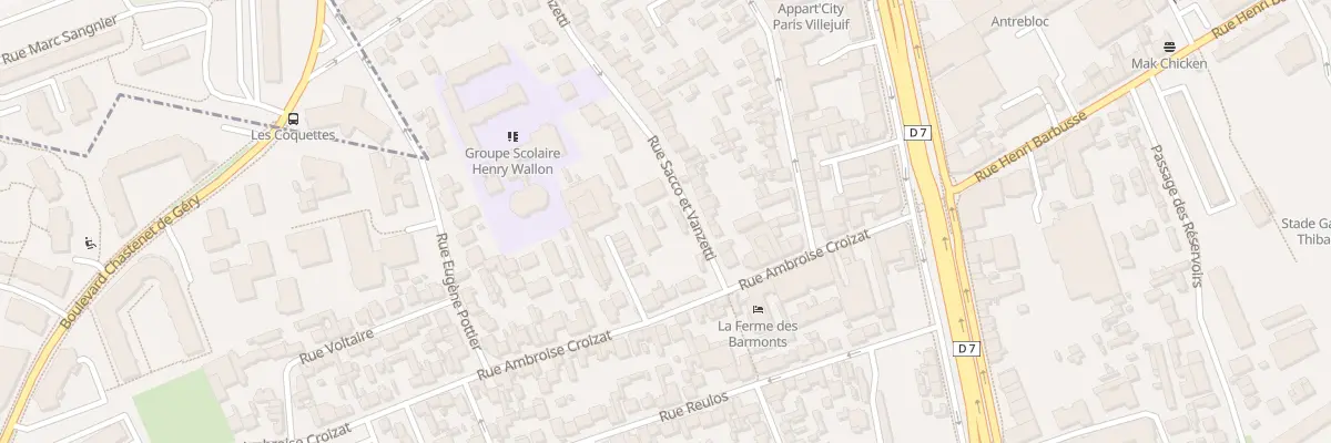 Plan du 7 Rue Sacco et Vanzetti à Villejuif