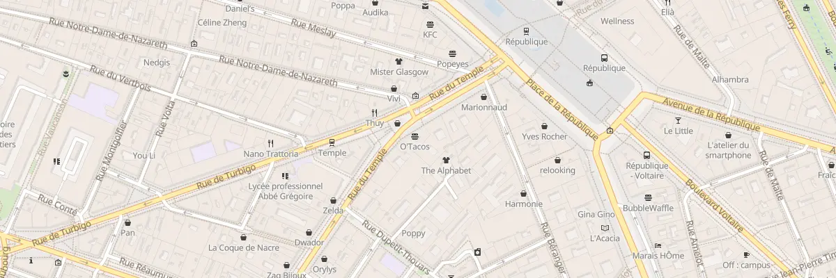Plan du 172 Rue du Temple à Paris 3e Arrondissement