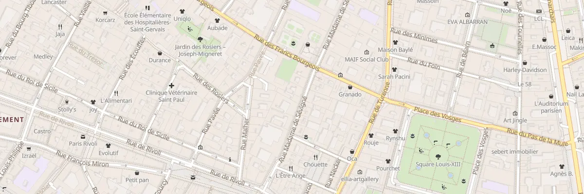 Plan du 15 Rue Madame de Sévigné à Paris 4e Arrondissement