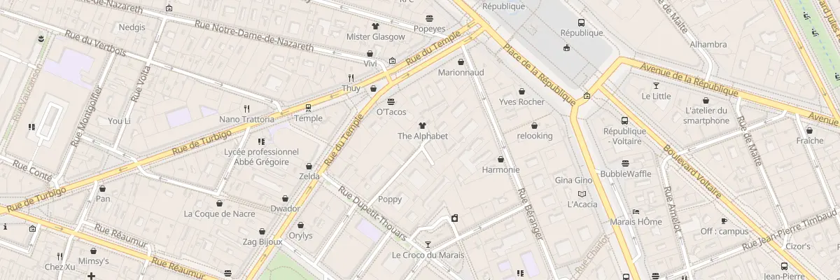 Plan du 9 Cité Dupetit-Thouars à Paris 3e Arrondissement