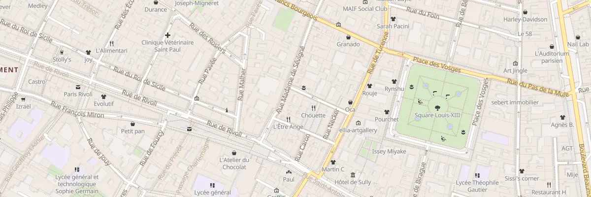 Plan du 12 Rue Madame de Sévigné à Paris 4e Arrondissement