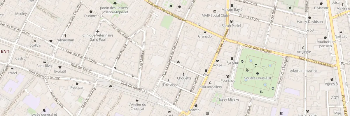 Plan du 14 Rue Madame de Sévigné à Paris 4e Arrondissement