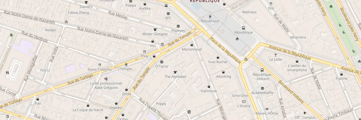 Plan du 176 Rue du Temple à Paris 3e Arrondissement
