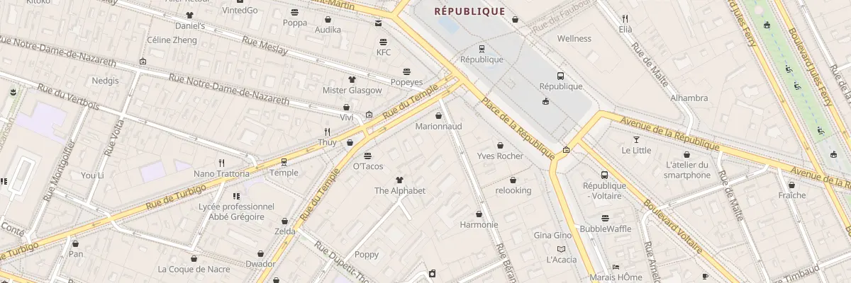 Plan du 178 Rue du Temple à Paris 3e Arrondissement