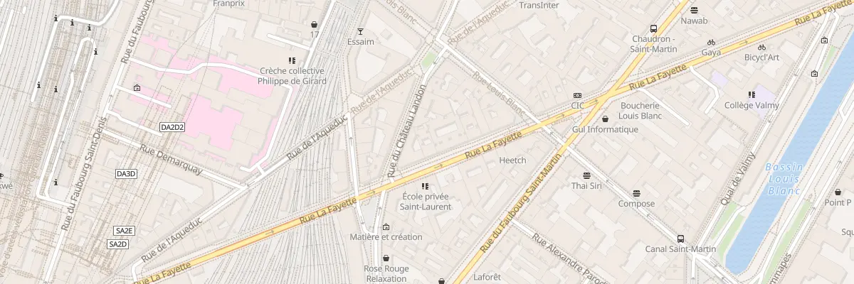 Plan du 201 Rue la Fayette à Paris 10e Arrondissement
