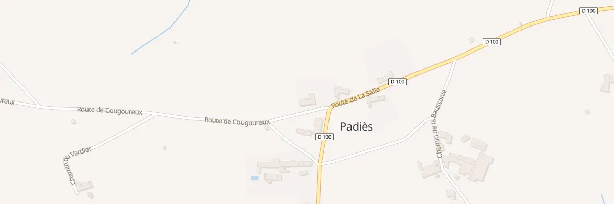 Plan du 38 Rte de Cougoureux à Padiès