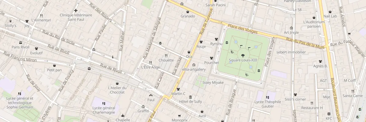 Plan du 1 Rue de Jarente à Paris 4e Arrondissement
