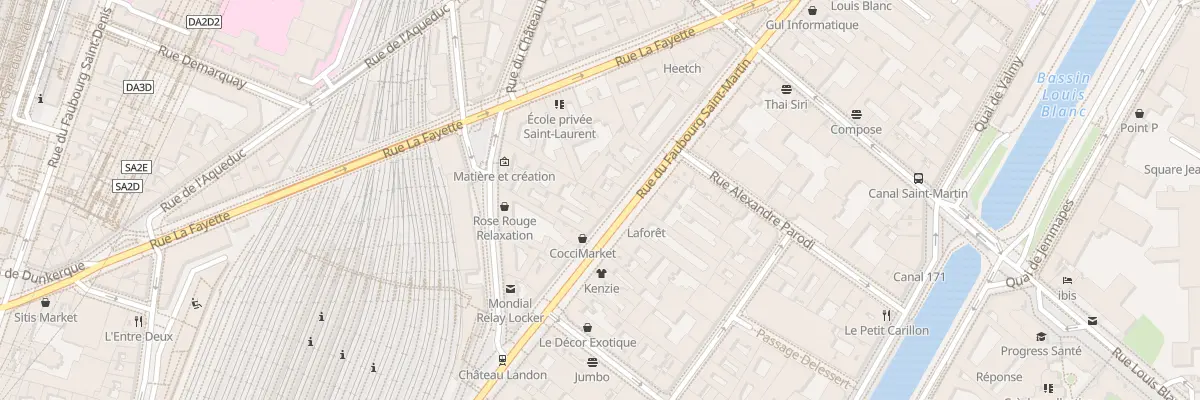 Plan du 201 Rue du Faubourg Saint-Martin à Paris 10e Arrondissement