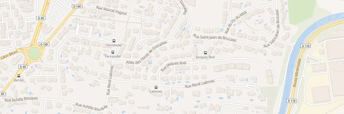 Plan du 11 Rue Jacques Brel à Carcassonne