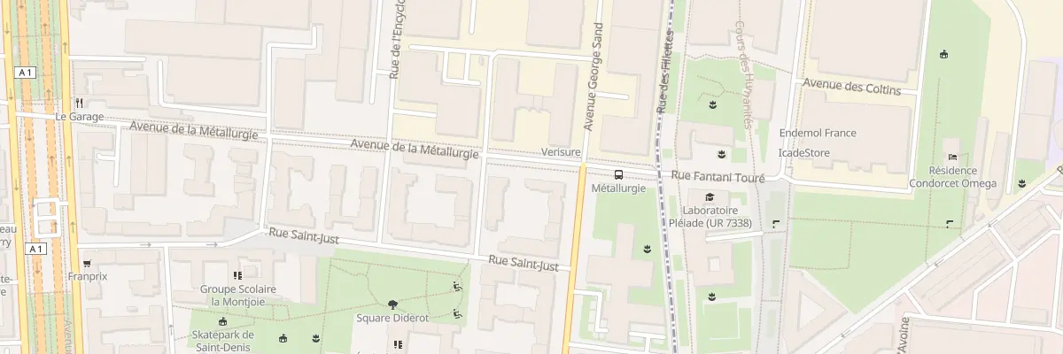 Plan du 21 Av George Sand à Saint-Denis